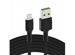 Cablu Lightning 1,2m LED Green Cell Ray cu încărcare rapidă pentru Apple iPhone