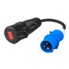 Green Cell Adaptor de la priza roșie 16A 400V CEE cuplaj CEE cu 5 poli la fișa albastră 16A 230V CEE 3P IP44 3x2,5 mm2